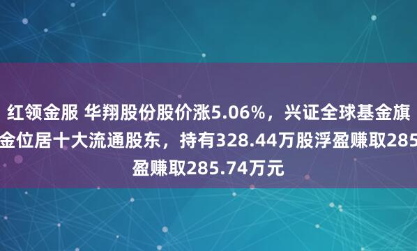 红领金服 华翔股份股价涨5.06%，兴证全球基金旗下1只基金位居十大流通股东，持有328.44万股浮盈赚取285.74万元
