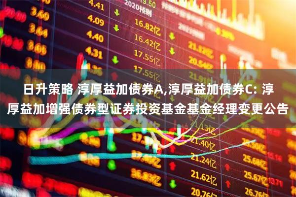 日升策略 淳厚益加债券A,淳厚益加债券C: 淳厚益加增强债券型证券投资基金基金经理变更公告