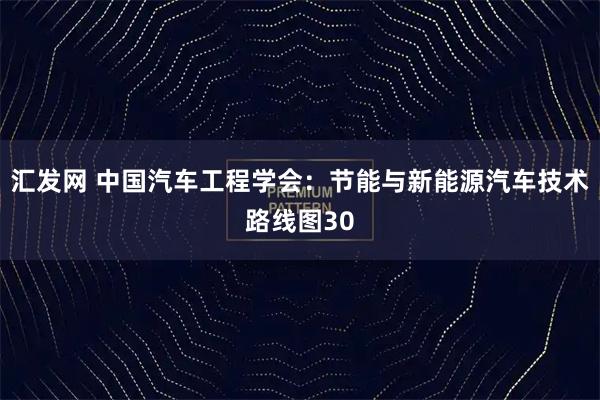 汇发网 中国汽车工程学会：节能与新能源汽车技术路线图30