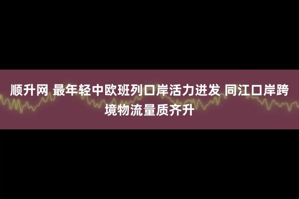 顺升网 最年轻中欧班列口岸活力迸发 同江口岸跨境物流量质齐升